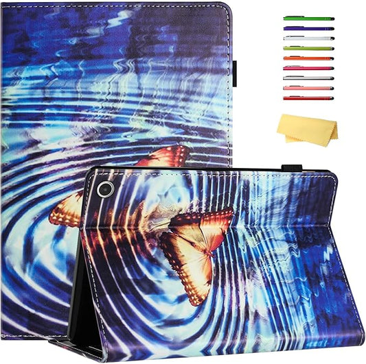 Case for Amazon Kindle Fire Max 11 (13th Generation 2023 Release) 11 with Pencil Holder &amp Folio Stand Magnetic Smart PU Leather Shockproof Cover [Auto Sleep Wake] Yellow Butterfly Wave