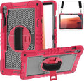 Tablet Case Compatible with Samsung Galaxy Tab S10 FE Plus 13.1 Inch 2025 Model (SM-X620/X626) CaseHeavy Duty Shockproof Rugged Protection Cover Stand &ampHand Strap+Shoulder Strap(Red)
