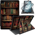 Case for All-New Amazon Fire HD 10 Tablet (13th Generation 2023 Release)360 Degree Rotating Swivel Stand PU Leather Cover with Auto Wake SleepVintage Bookshelf