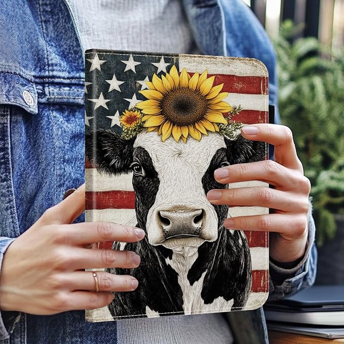 American Flag Cow Sunflower