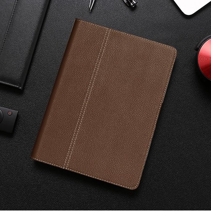for Ipad Case 10.2-inch 9th/8th/7th Gen 2021/2020/2019 Genuine Leather Cover Protective ShellAuto Wake/Sleep.Dark Brown