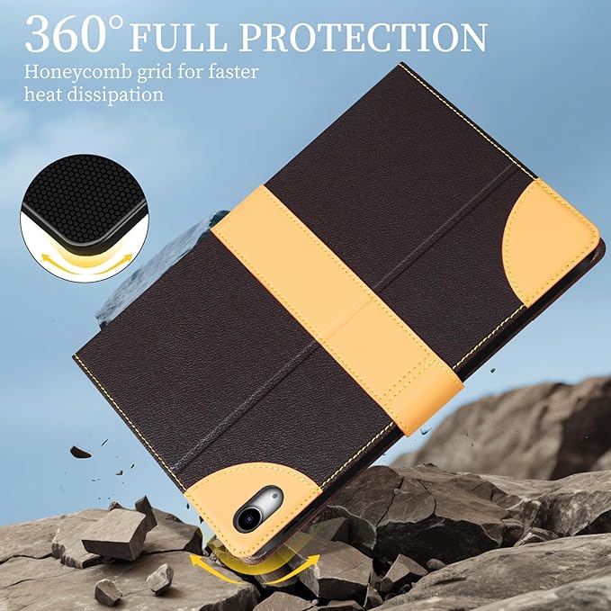 Case for iPad A16 11th Gen 11 InchiPad 10th Gen. 10.9 InchLeather Folio Cover with Auto Wake/Sleep Adjustable StandMagnetic Buckle Closure Protection Case-Single Strap Dark Brown