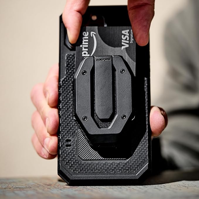Rokform - Fuzion Magnetic Aluminum Wallet with Stand Designed for Mag Safe Compatible Phone Cases (Black)
