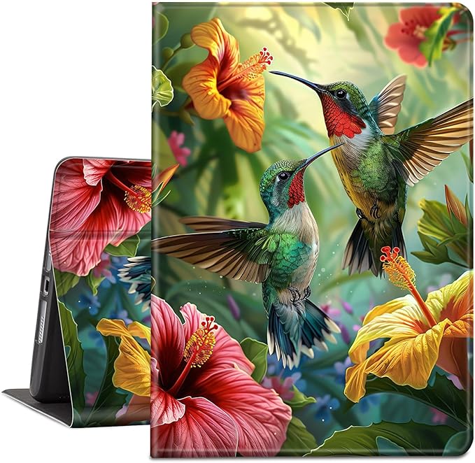 Case for Kindle Paperwhite 12th Generation 7 &amp Kindle ColorSoft Signature Edition PU Leather Protective Cover with Auto Sleep/Wake for Kindle Paperwhite 2024 – Hummingbird Flower