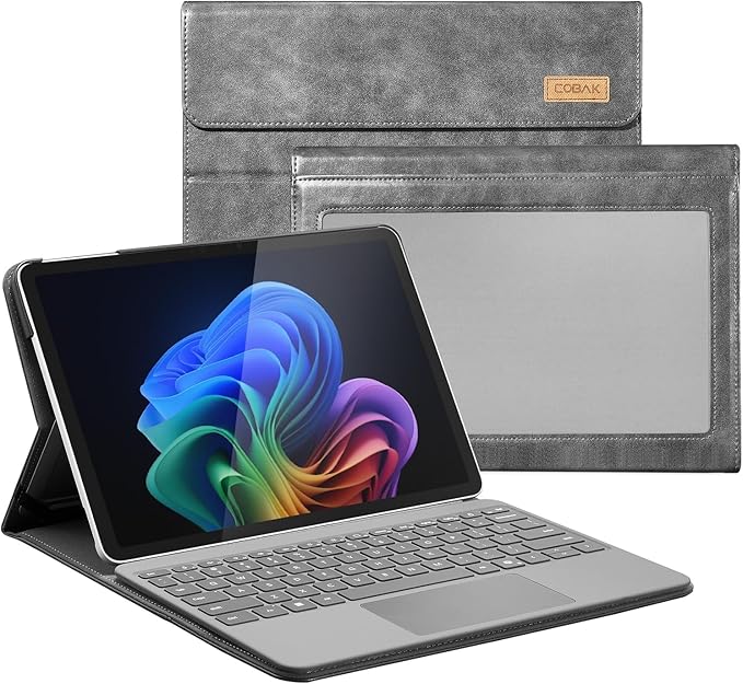 CoBak Case for Microsoft Surface Pro 12 (2025) Premium Business Cover with Multi-Angle Stand Embedded Stylus Holder Keyboard Support &amp Built-in Organizer – Tailored for ProfessionalsCowhide G