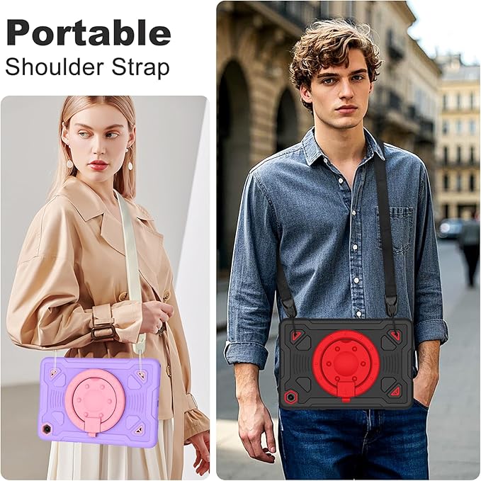 for Samsung Galaxy Tab A11 Plus/A9 Plus case with Screen Protector/ 360° Rotating Stand/Shoulder Strap Cover for Galaxy Tab A11+ Plus/A9+ Plus 11 inch 2025/2023 Released