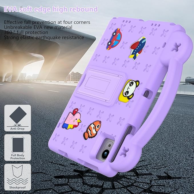 for Revvl Tab 2 Case 10.1 inch 2025 Kids EVA Tablet Cover with Strap Stand Handle for Tmobile Revvl Tab 2 5G Case Purple