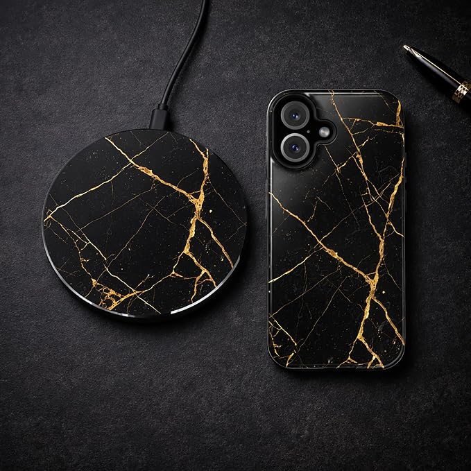 Black with Gold Veins