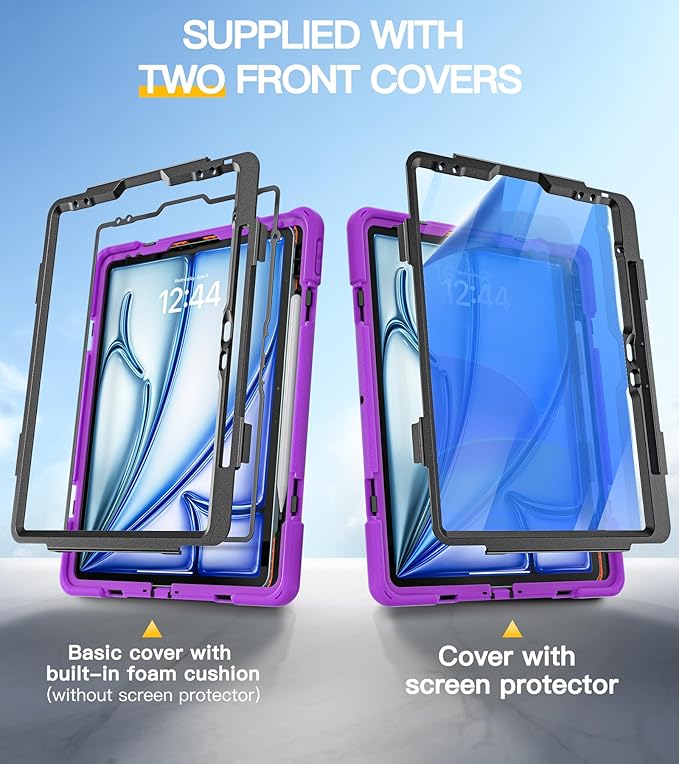 BRAECN Case for iPad Air 13 Inch 2026(M4)/2025(M3)/2024(M2) &amp iPad Pro 12.9''(2022/2021/2020/2018) Full-Body Protection Screen Protector Pencil Holder 360° Rotating Handle Kicktand Kids Friendly
