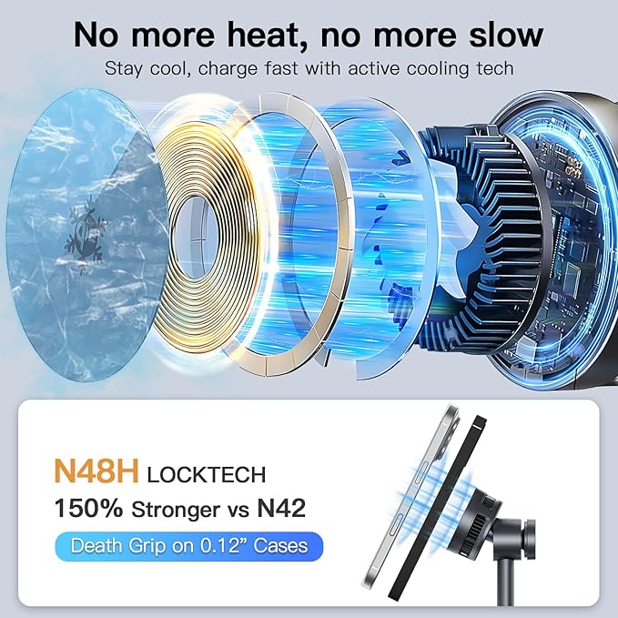 【Rapidly Cools！】 3 in 1 Charging Station for Apple - Qi2 15W for Phone Wireless Charging Station with Active Cooling Mag-Safe Charger Stand for Phone 17 16 15 - for Apple Watch - for Airpods Series