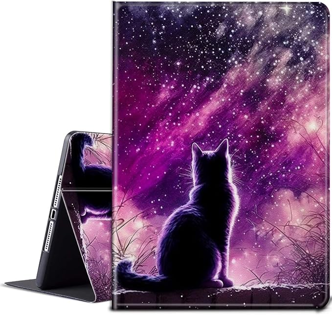for All-New Fire HD 10 Tablet Case (13th Generation 10.1 inch 2023 Release) with Adjustable Stand &amp Auto Wake/Sleep Feature Smart Protect Cover Case - Galaxy Cat