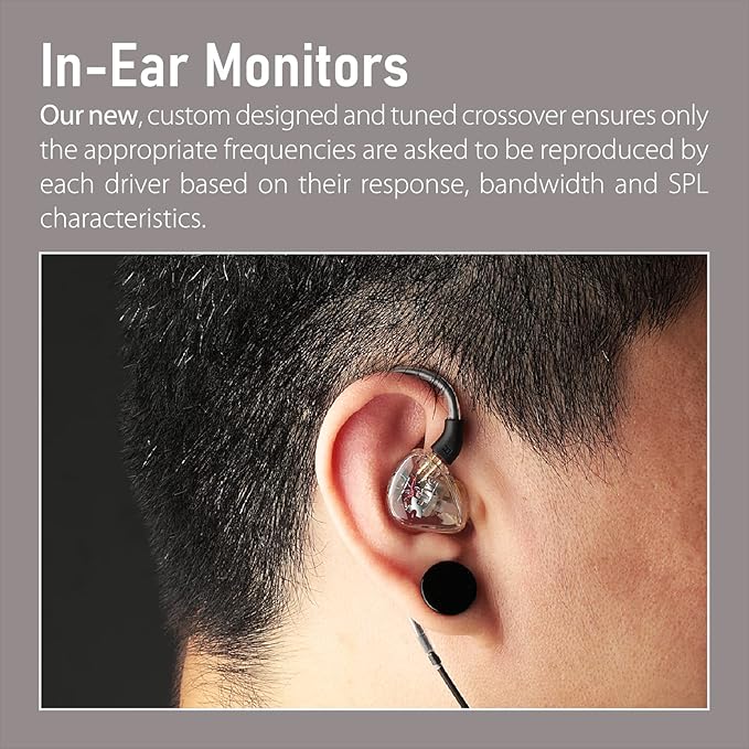 Xvive U45T9 Wireless in Ear Monitor System 5.8ghz with T9 2BA Drivers IEM Earphone IEM System Transmitter and Bodypack Receiver for Studio Band Rehearsal Live Performance Channel Scan Mode