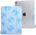 case for ipad 11th Generation11 Inch 2025 (A16 Chip) &amp 10th Gen 10.9 Inch 2022 - Slim Cratch-Resistant Hard PC Translucent Back Shell Smart Cover Wake/Sleep FunctionBlue Bow
