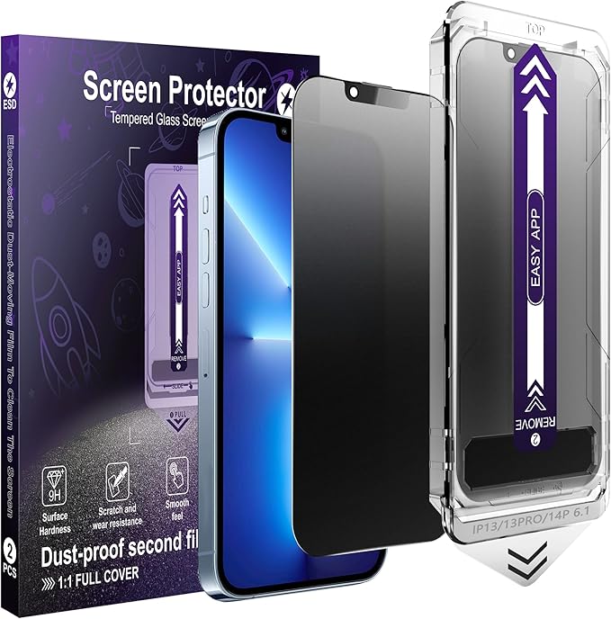 2-Pack Matte Privacy Screen Protector for iPhone 13/13 Pro / 14 / 16eAnti-Glare &amp Anti-SpyAnti-FingerprintSmooth as SilkEasy Installation Military-Grade 9H Hardness