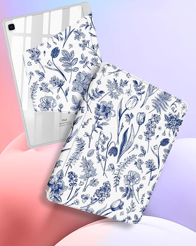 4-for Tab S6 Lite-Blue Flower