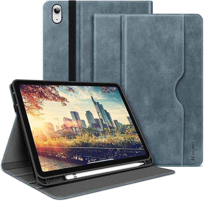 H HOLIMET Case for iPad (A16) 11th Generation 11'' 2025/ iPad 10th Generation 2022 New iPad 10.9 Inch Case with Pencil Holder Protective Cases Shockproof Cover Blue