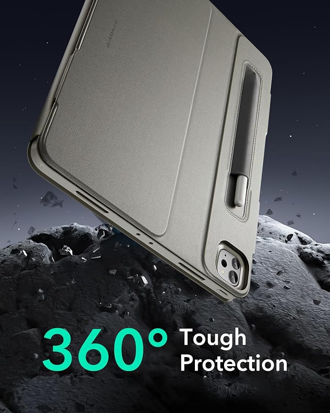 ESR for iPad Pro 12.9 Case (6th/5th Generation 2022/2021) Removable Magnetic Cover Adjustable Portrait/Landscape Stand with Raised Display View 9 Standing Angles Shift Series Titanium