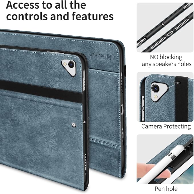 H HOLIMET Case for iPad Air 3rd Generation/iPad Pro 10.5 inch Case with Pencil Holder Soft TPU Stand Smart Cover Auto Wake/Sleep Stand for 10.5 iPad Air 3 2019 / iPad Pro 2017 (Blue)