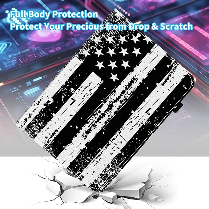 Case for iPad 9th Generation/iPad 8/iPad 7 iPad 10.2 2021 2020 2019/iPad Air 10.5/iPad Pro 10.5Card Slot PU Leather TPU Case Pen Holder Auto Wake SleepVintage American Flag