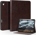 Genuine Leather Case for iPad Air 13 Inch M3 2025 / M2 2024 Premium Folio Cover with Pencil Holder Auto Wake/Sleep &amp Adjustable Stand - Vintage Mocha Brown