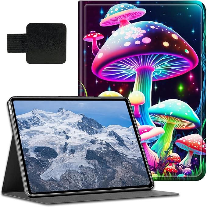 for Fire HD 10 &amp 10 Plus Tablet Case (11th Generation 2021 Release) Case with Pen Holder &amp Auto Wake/Sleepd Shockproof Stand Protective Cover for HD 10 2021 TabletGorgeous Mushrooms