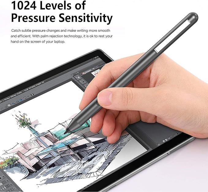 Stylus Pen for ASUS Touchscreen Devices Active Digital Pen with Ultra-Fine Tip 1024 Pressure Sensitivity Palm Rejection for Precision Drawing and Writing