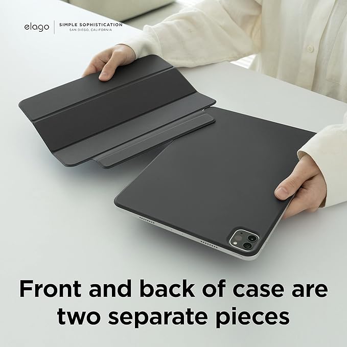 elago Case for iPad Pro 11 inch 4th 3rd 2nd Generation - iPad Case with Magnetic Attachment to Metal Materials Compatible with Apple iPad Pencil and elago’s Pencil case (Dark Grey)