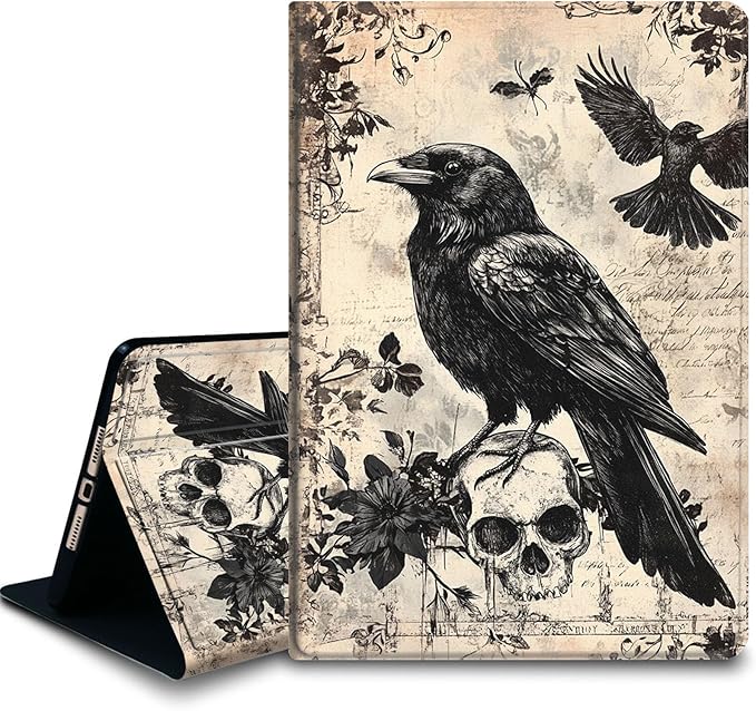 Bxgolkgd Tablet Case for 6.8 Kindle Paperwhite (11th Generation-2021) &amp Kindle Paperwhite Signature EditionAuto Wake/Sleep FunctionVintage Raven Skull