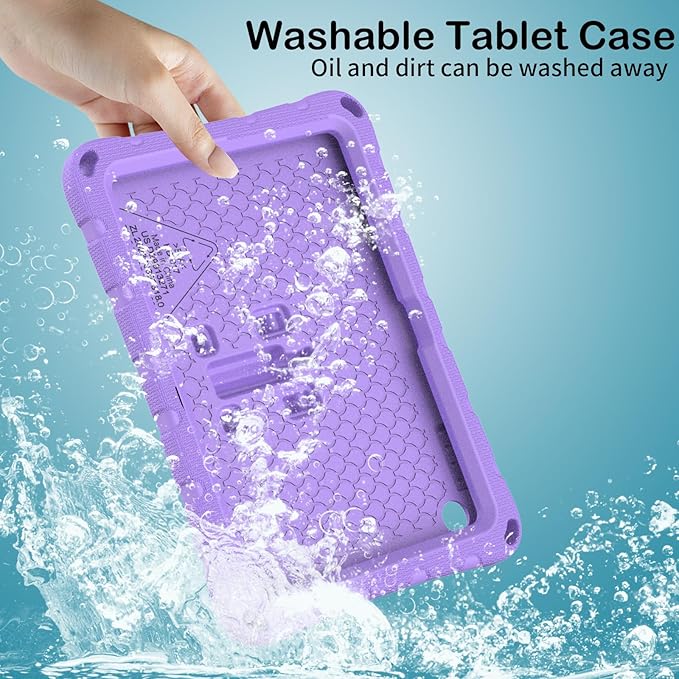 for Kindle Fire HD8 (2020/2022) Kids Girl Tablet Case Butterfly Wings Kickstand EVA Material Light Weight Shockproof Rugged Heavy Duty Kids Case for Kindle Fire HD8 Plus (2020/2022) (Violet)
