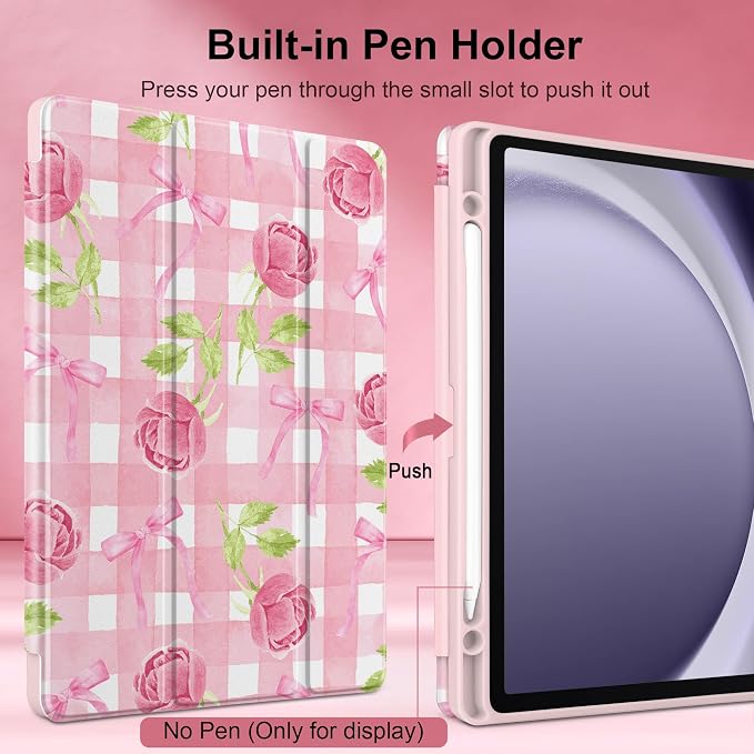 Roses&Bows&Watercolor Plaid
