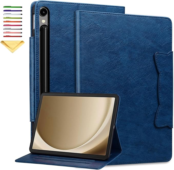 Case for Samsung Galaxy Tab S10 FE+/S10 FE Plus 13.1 Inch 2025 (SM-X620/SM-X626B) with Pockets Multi-Angle Stand PU Leather/TPU Back Shockproof Magnetic Closure Folio Wallet Cover Darkblue