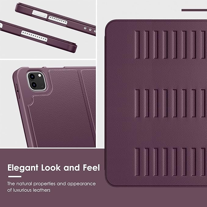 VIKESI Case for iPad Air 13 inch (M4) 2026 / (M3) 2025 / (M2) 2024Multiple Angles Magnetic Stand CoverShockproof Soft BackPencil Holderand Auto Sleep/WakeDark Purple