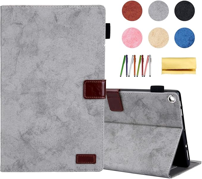 Smart Case for Fire HD 8 (8th/7th/6th Generation-Old Model) Techcircle Soft PU Leather Magnetic Flip [Auto Wake Sleep] Wallet Cover for Kindle Fire HD 8-inch Tablet (2018/2017/2016 Release) Gray