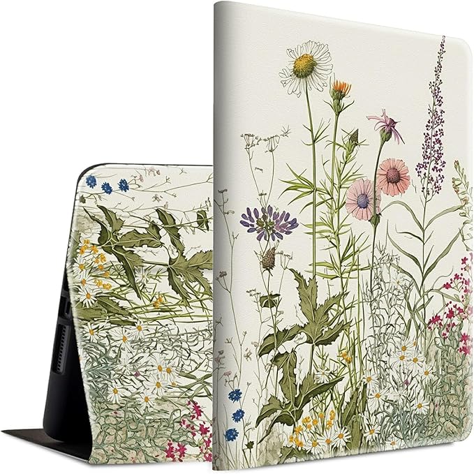 Case for Kindle Paperwhite 12th Generation &amp Colorsoft Signature Edition 2024 7 inch Lightweight Smart Case Adjustable Stand Protective Cover with Auto Wake/Sleep - Green Leaves Floral Flower Plan