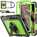 Case for Samsung Galaxy Tab S8 Plus 2022/S7 FE/S7 Plus 5G 12.4-inch Tablet Case Protective [with Screen Protector] Rotatable Kickstand S Pen Holder Hand/Shoulder Strap (Green)