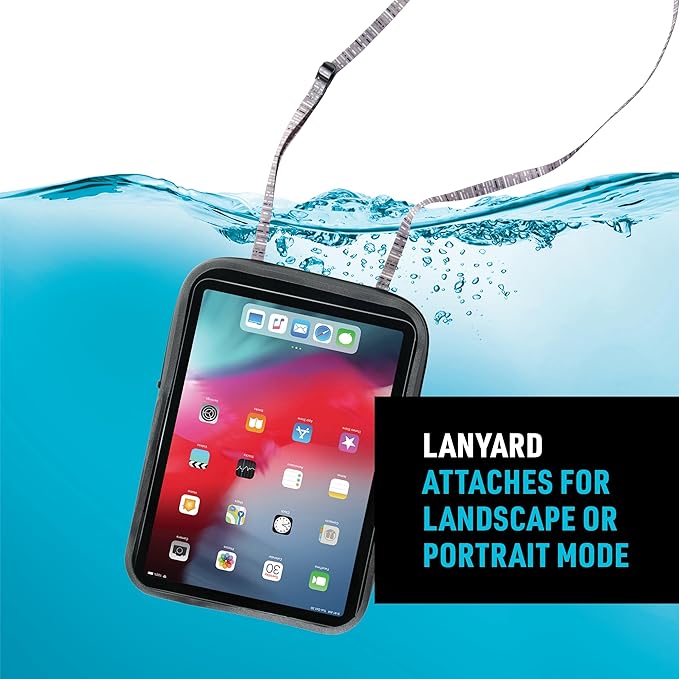 Nite Ize RunOff Waterproof Tablet Case - Waterproof &amp Durable - 10.63-Inch - Protective Tablet Case for Water Days &amp the Beach - Touch Screen Friendly - Charcoal