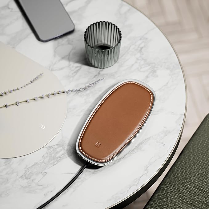Lunar Artefacts Wireless Charger Modernist Brown Chrome Plated Brass