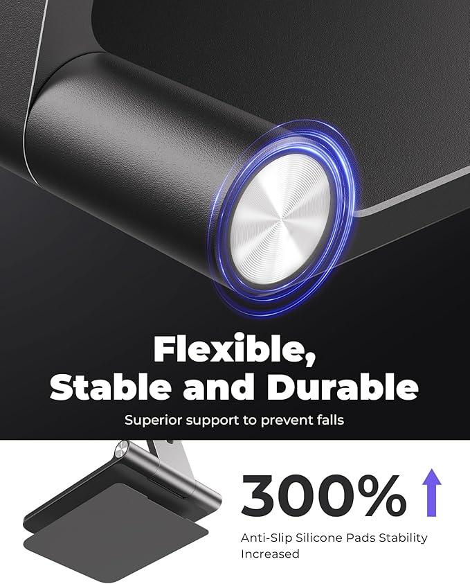 Antank Foldable Magnetic Stand for ROG Ally Aluminum Alloy Adjustable Angle Height iPhone Stand for Desk Portable Desktop Holder‌ Compatible with Rog Ally iPhone 17/16/15/14/13/12 Magnetic Case
