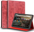 for Google Pixel Tablet Case 11/10.95 inch Genuine Leather Cover Protective Shell for 2023.Red