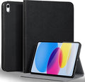 Gexmil Leather Case for iPad (A16) 11th Generation 11 Inch 2025 iPad 10th Generation 10.9 Inch 2022Protective Top Grain Leather Cover Support Auto Sleep/WakeAnti SlipPalm-Print Black