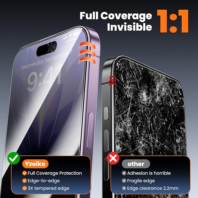 2 Pack Privacy Screen Protector for iPhone 17 6.3 28° Anti-Spy Tempered Glass with Auto Dust Removal Easy Installation Kit Bubble-Free Case Friendly