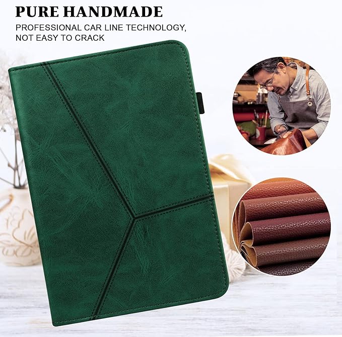 Case for Amazon Kindle Fire Max 11 Case (13th Generation 2023 Release) 11PU Leather Folio Stand Stylish Solid Color Stripe Stand Cover for Fire 11 Tablet - Green