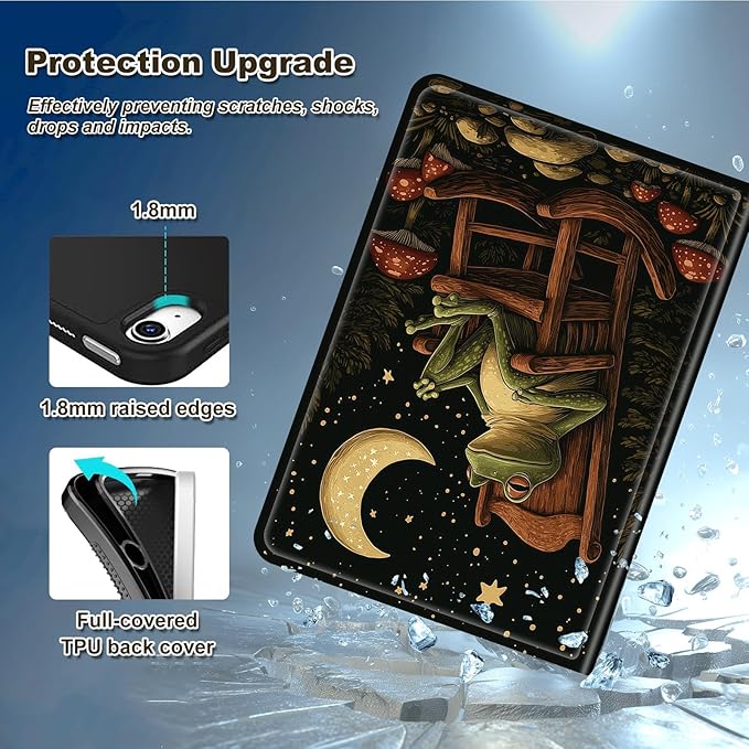 Case for Amazon Fire HD 8 &amp 8 Plus Tablet (12th/10th Gen 2024/2022/2020) Multi-Angle Viewing Leather Smart Stand Back Cover with Auto Sleep Wake Frog