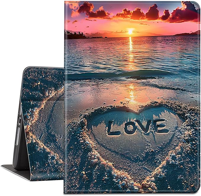 Case for Kindle Paperwhite 12th Generation 7 &amp Kindle ColorSoft Signature Edition PU Leather Protective Cover with Auto Sleep/Wake for Kindle Paperwhite 2024 – Sunset Beach Love