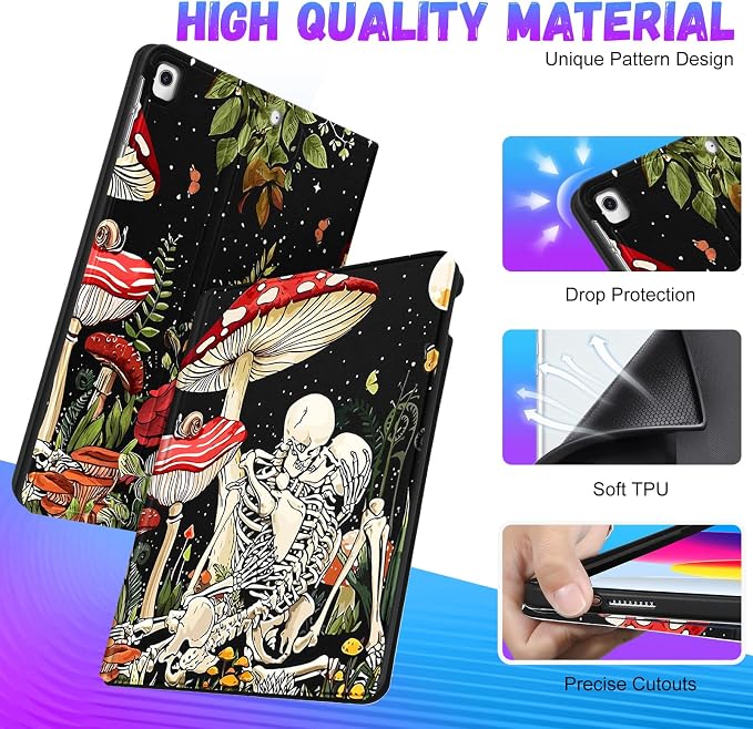 3-for iPad ipad 9/8/7th-Mushroom Skull