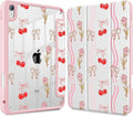 Case for iPad 11 inch A16 2025 Generation 11th / iPad 10.9 inch 2022 10th Gen Buit in Pencil Holder with Shockproof Cover Clear Transparent Back Shell Auto Wake/Sleep Cherry Bow