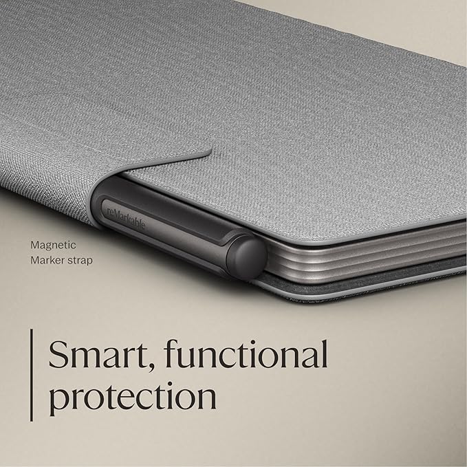 reMarkable Paper Pro Move - Gray Book Folio | Polymer Weave Case for Your 7.3'' Paper Tablet