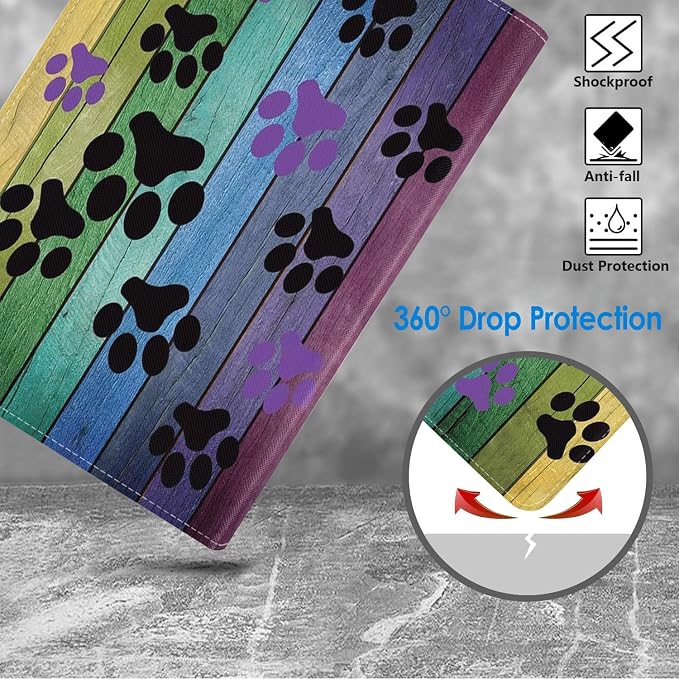 Dog Paw Prints on Wood Pattem
