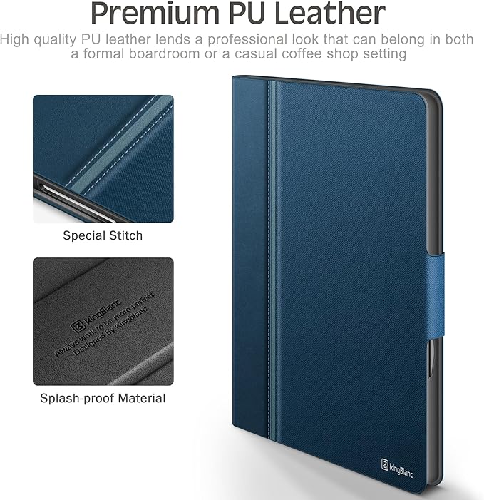 KingBlanc for iPad mini 7 (A17 Pro) Case iPad mini 7th/6th Generation Case (2024/2021 8.3-inch) with Pencil Holder PU Leather Stand Cover Auto Sleep/Wake Multi-Angle for Viewing/Typing Blue