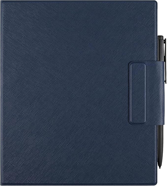 BOZHUORUI Magnetic Case for Boox Note Air 5 C Tablet ePaper (10.32025 Released) | Pen Buckle Design | with Auto Sleep/Wake | Thin &amp Light | PU Leather Cover (Dark Blue)